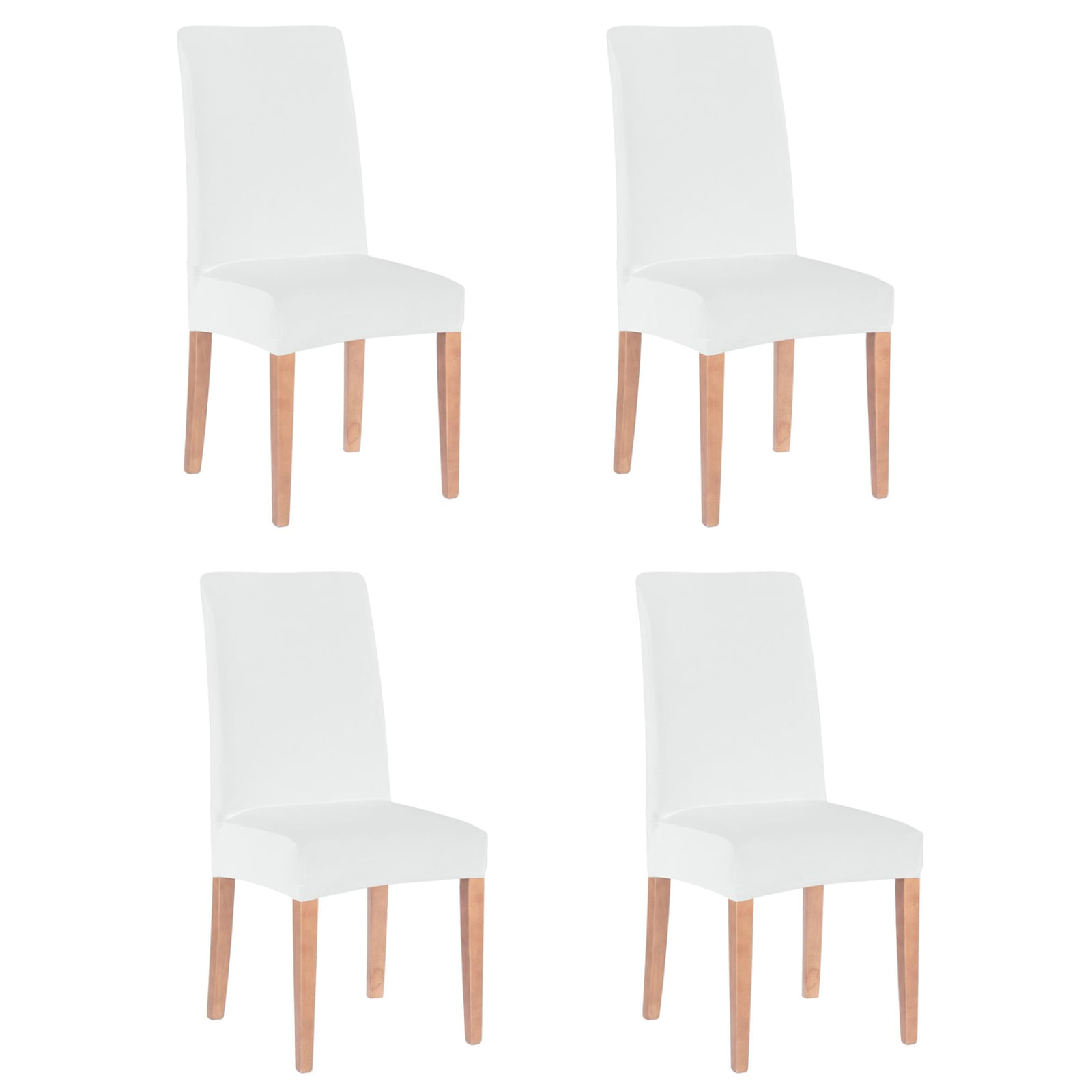 Set 4 huse universale scaun poliester spandex elastice, 45x60 cm, marime universala, alb — imaginea 5