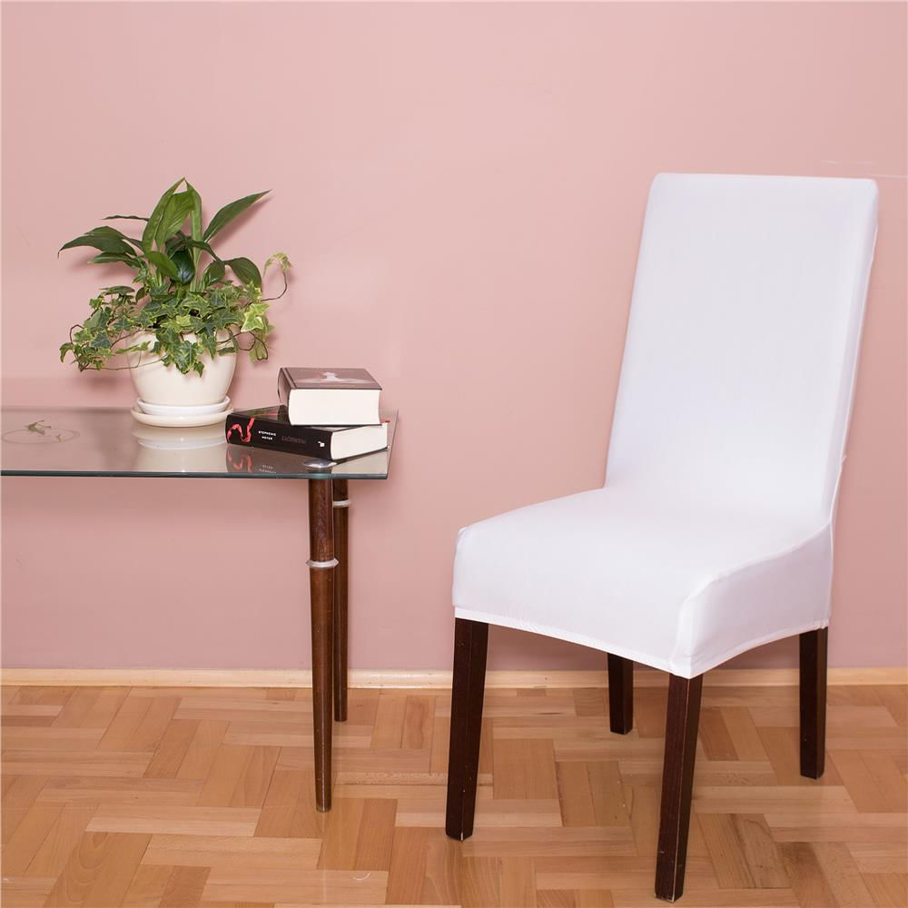 Set 4 huse universale scaun poliester spandex elastice, 45x60 cm, marime universala, alb — imaginea 7