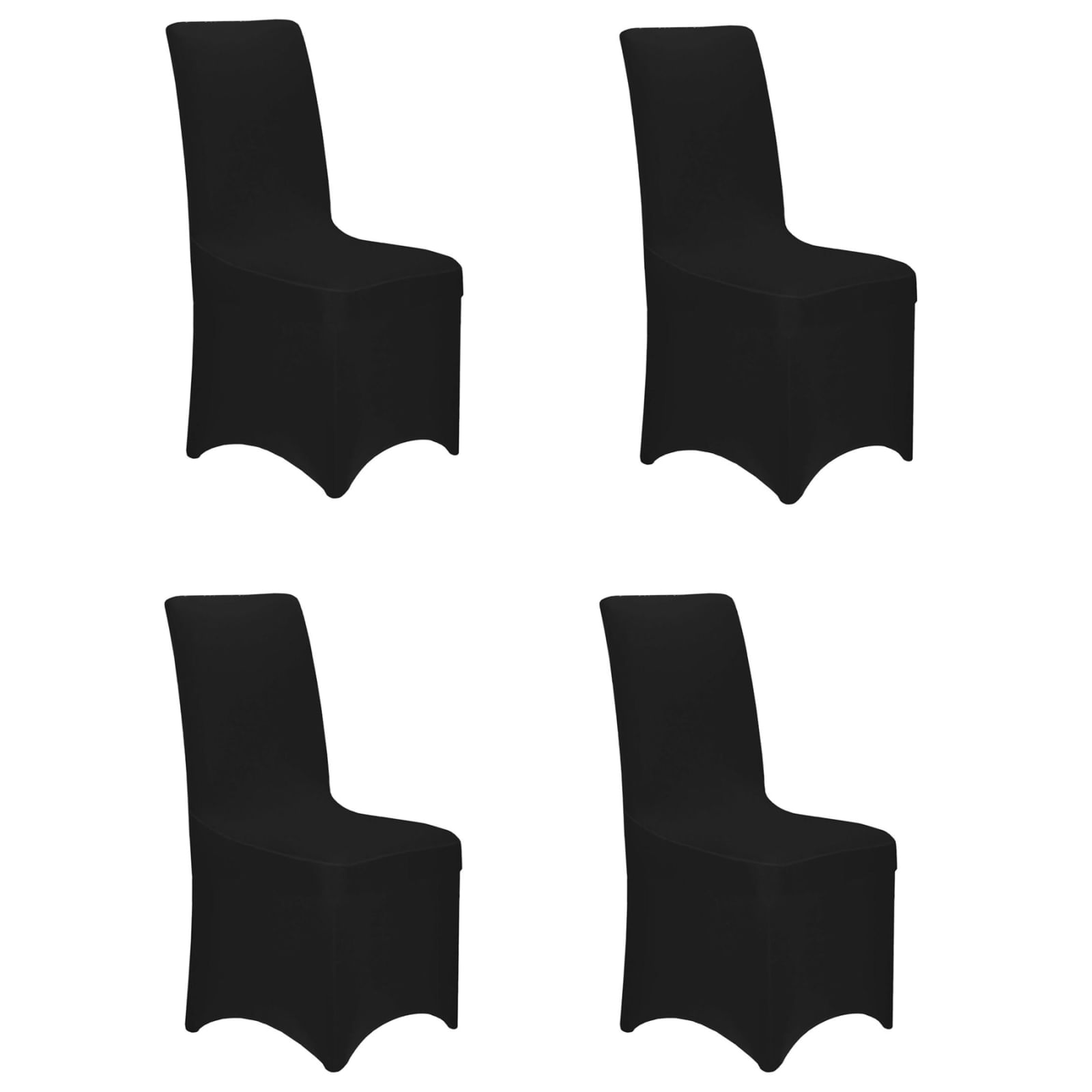 Set 4 huse universale scaune evenimente poliester spandex, marime universala, banda elastica, negru — imaginea 6