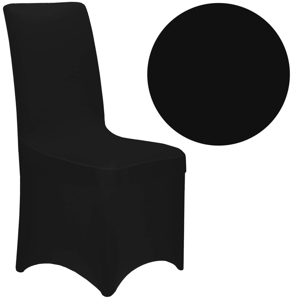 Set 4 huse universale scaune evenimente poliester spandex, marime universala, banda elastica, negru — imaginea 7