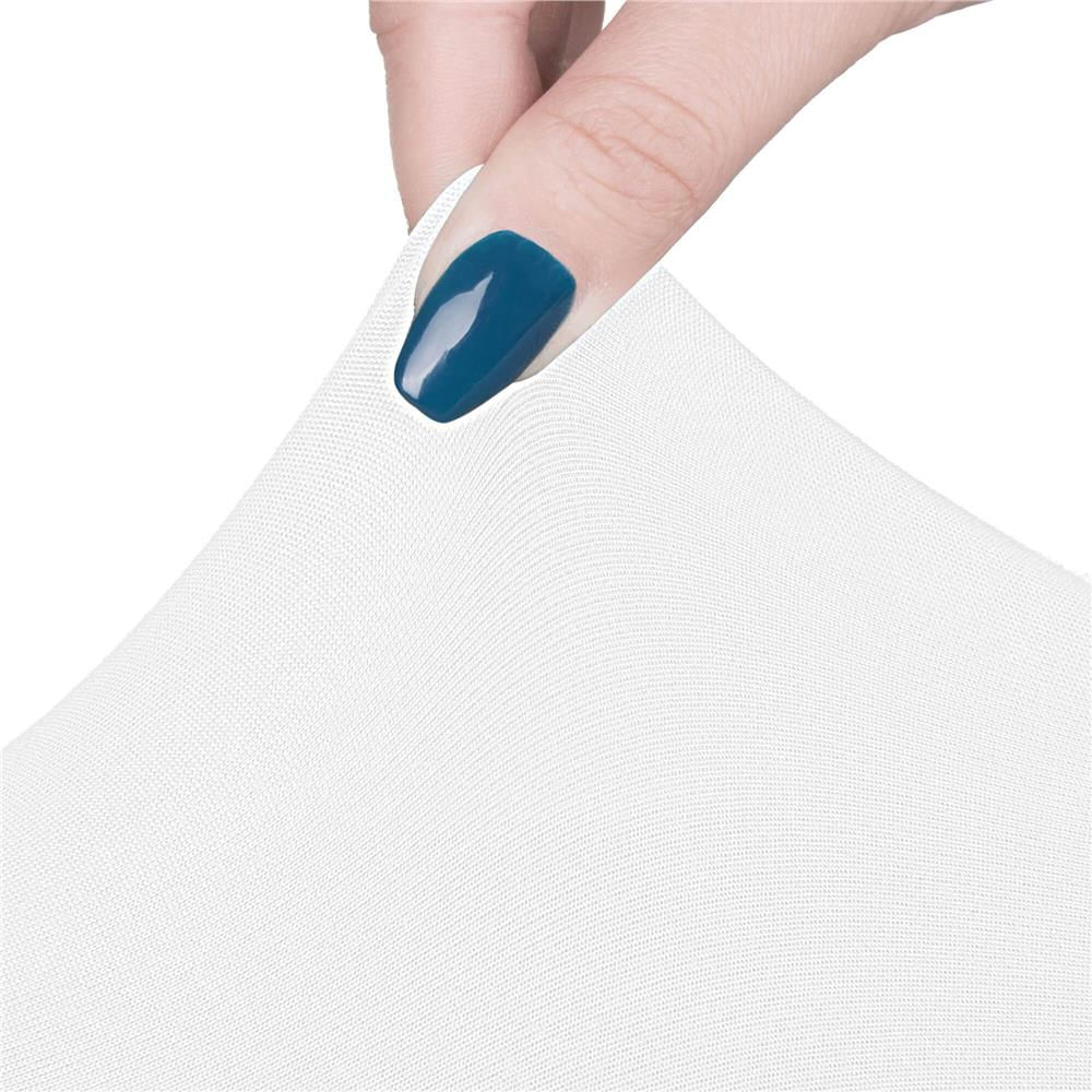 Set 4 huse universale scaune evenimente poliester spandex, marime universala, banda elastica, alb — imaginea 4