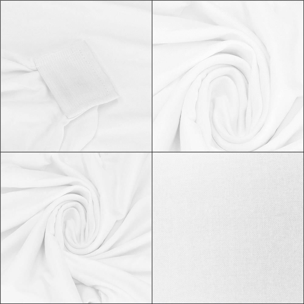 Set 4 huse universale scaune evenimente poliester spandex, marime universala, banda elastica, alb — imaginea 7