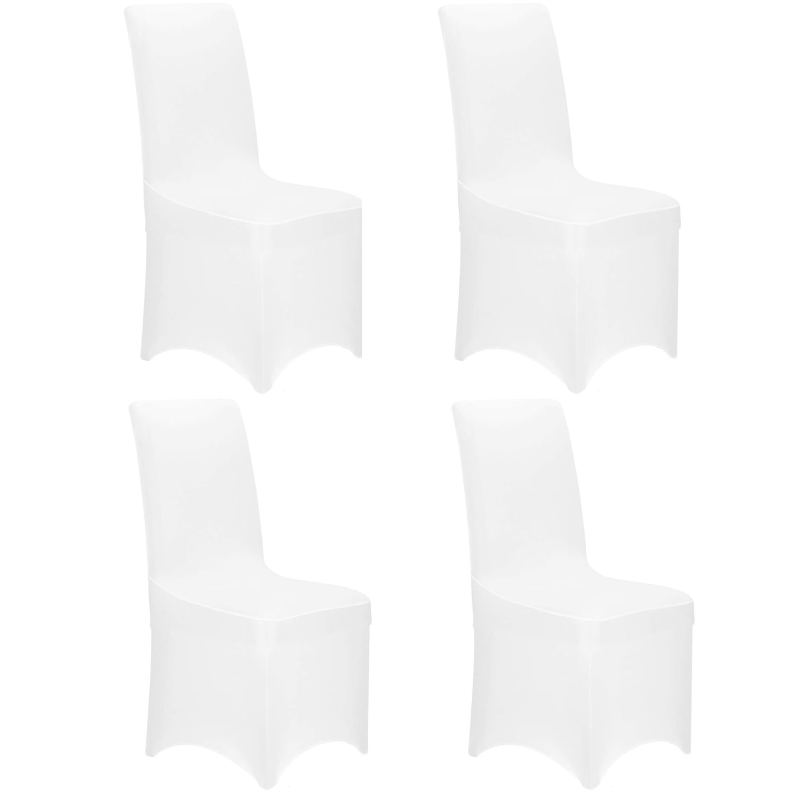 Set 4 huse universale scaune evenimente poliester spandex, marime universala, banda elastica, alb — imaginea 9