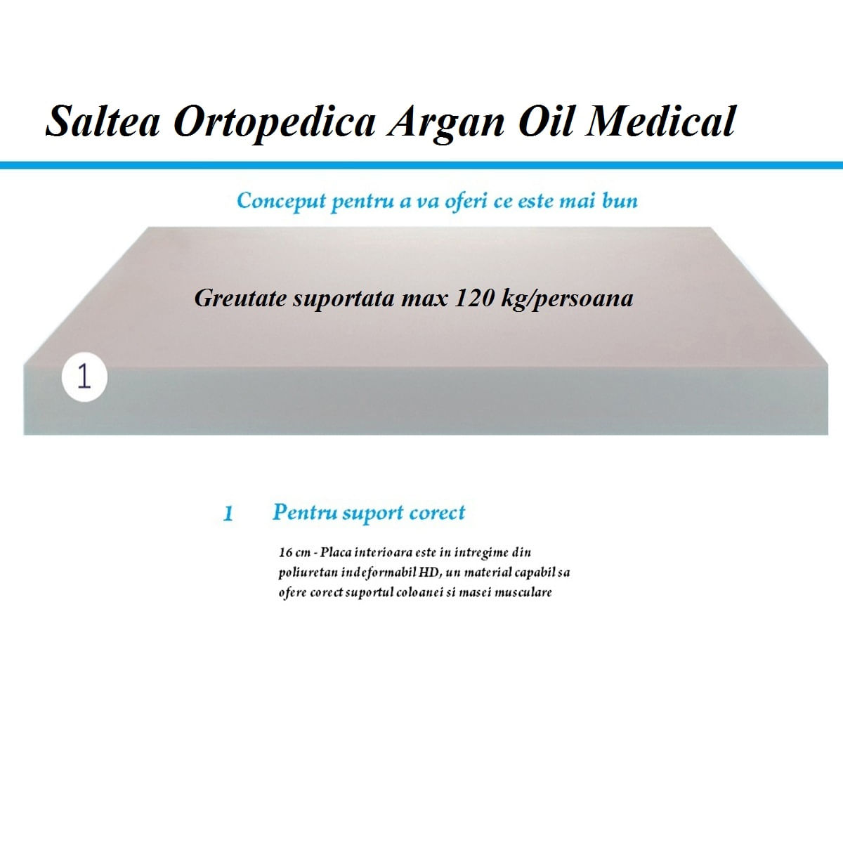 Saltea ortopedica PREVI Deluxe Confort cu Ulei de Argan