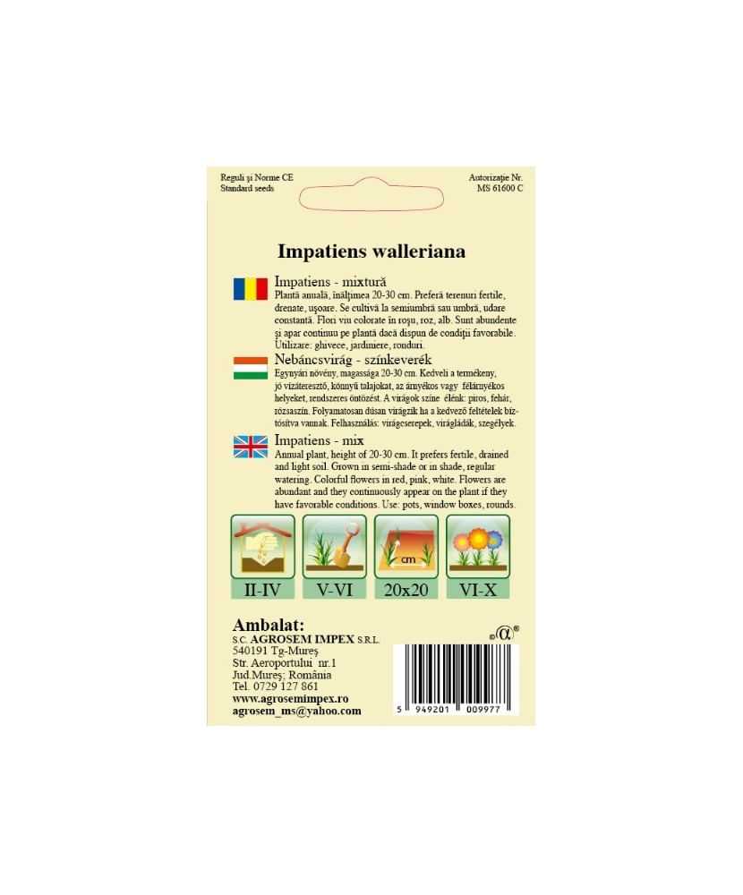 Seminte, Impatiens mix 0.05gr — imaginea 2