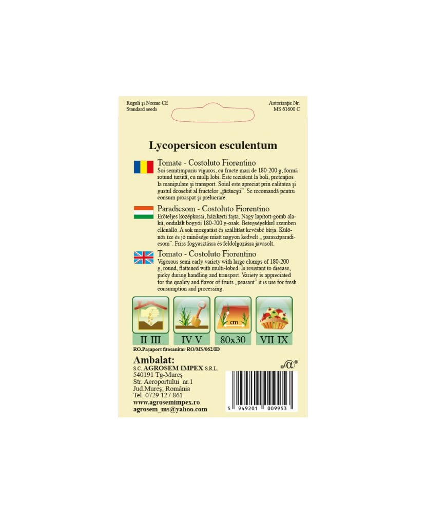 Seminte, Tomate Costoluto Fiorent.0.4gr — imaginea 2