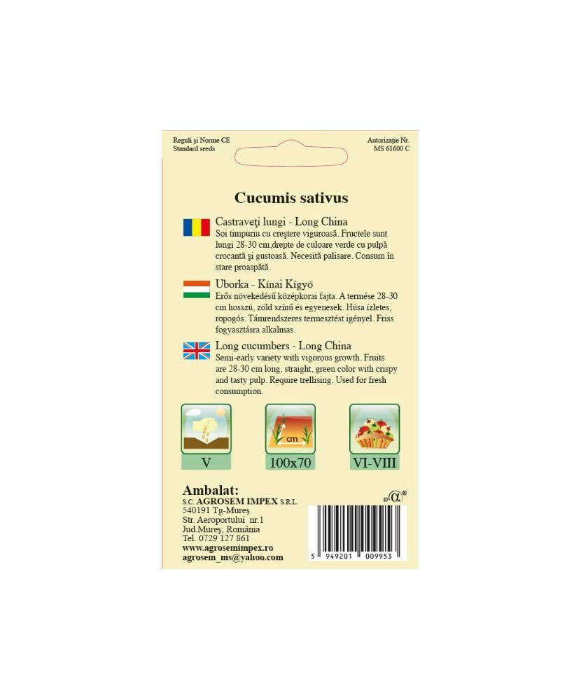 Seminte, Castraveti lungi Chinesse 1.5g — imaginea 2