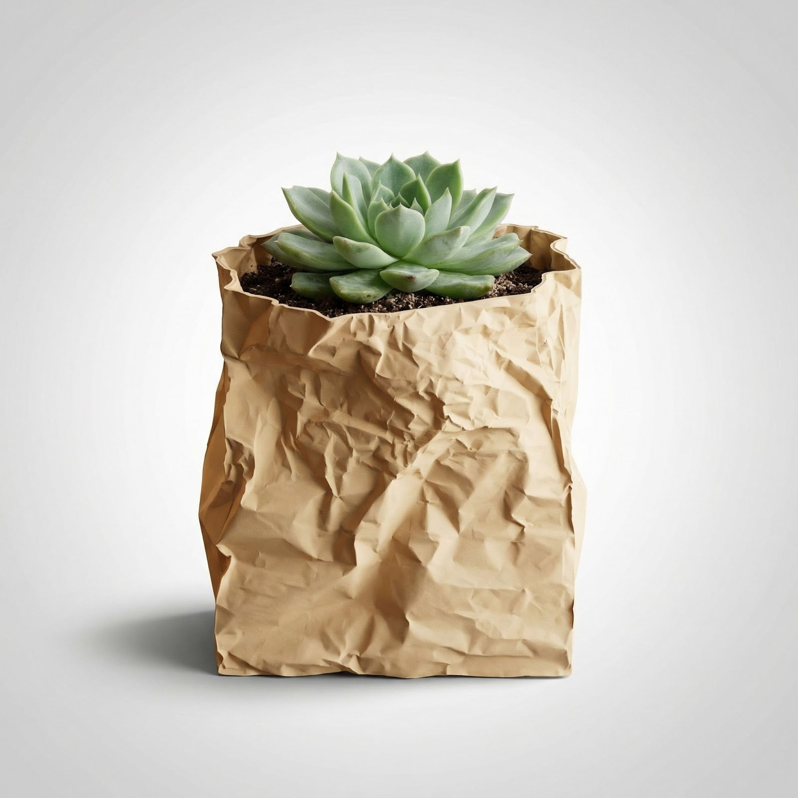 Ghiveci Decorativ cu Textura Punga Sifonata, Bej, 20 cm — imaginea 7