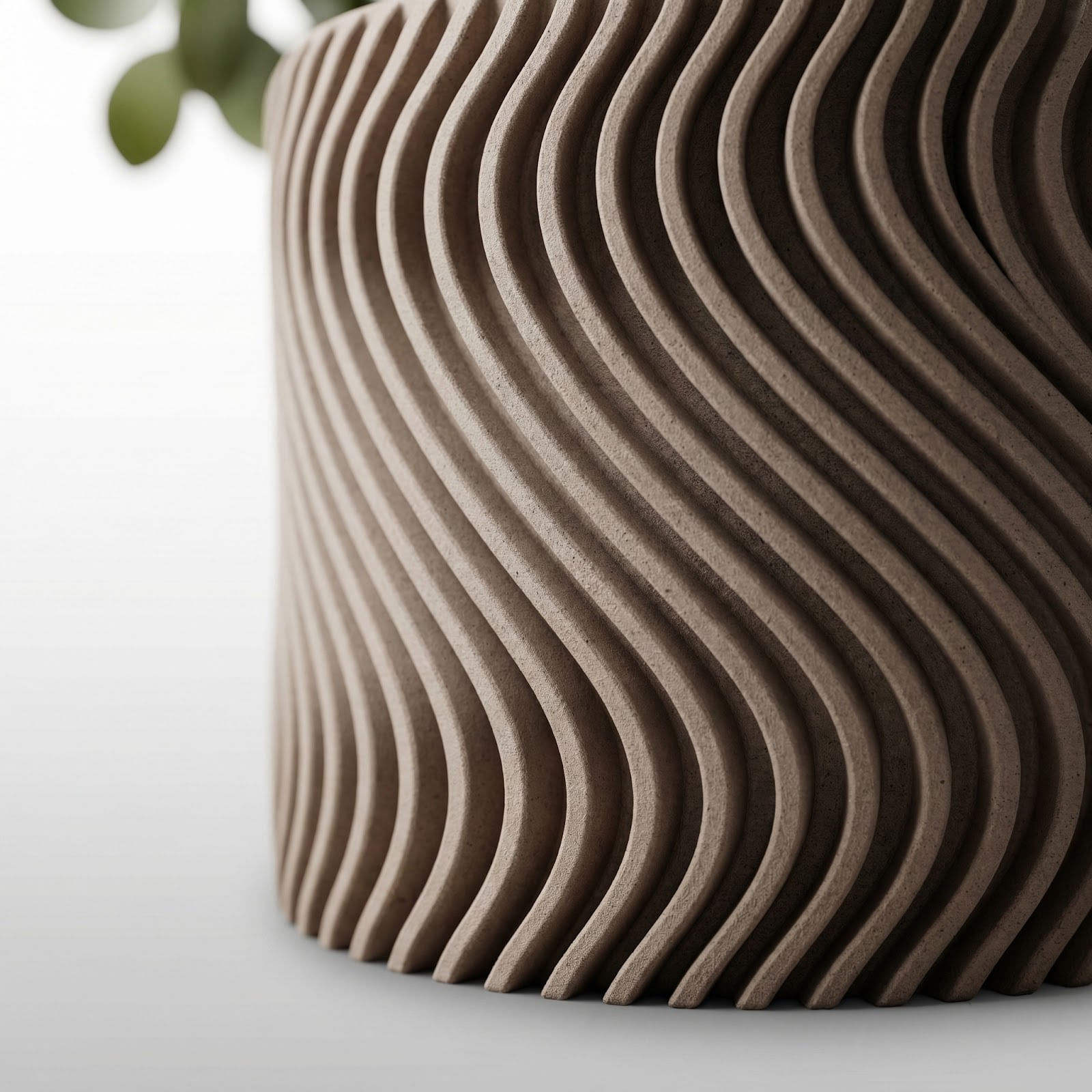 Ghiveci Decorativ cu Textura Ondulata, Maro, 14 cm — imaginea 5