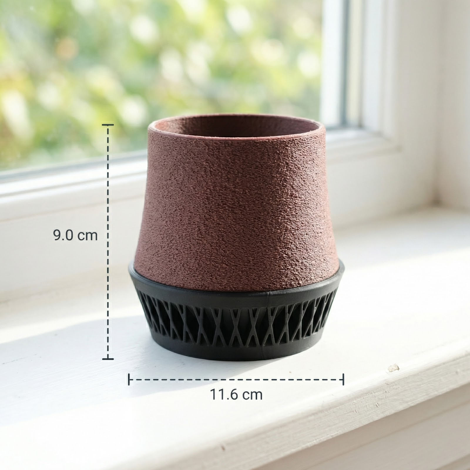 Ghiveci Decorativ Minimalist cu Tavita, Negru, 12 cm — imaginea 7