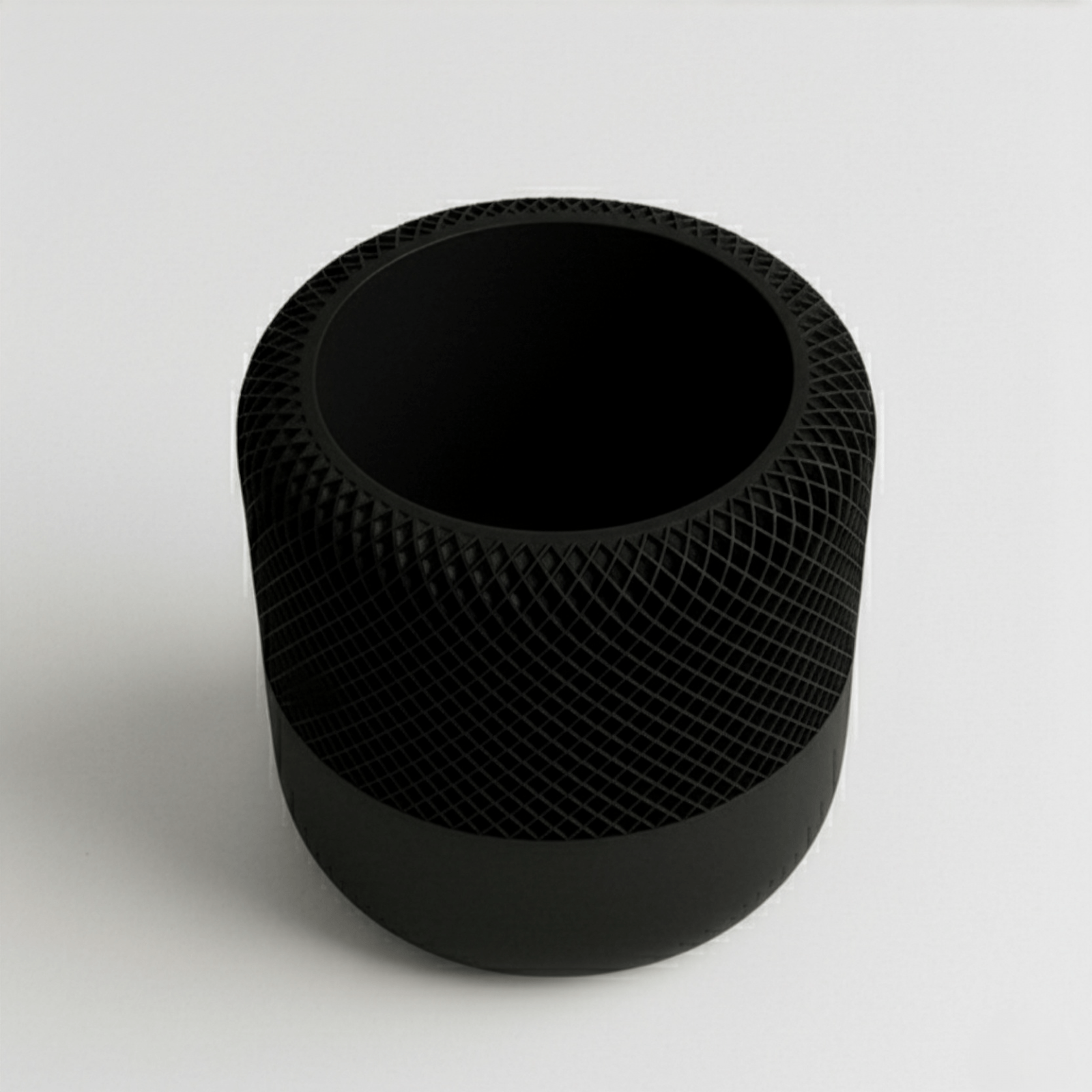 Ghiveci Inalt decorativ cu design tip plasa – culoare Midnight Onyx, plastic PLA, inaltime 13cm — imaginea 4