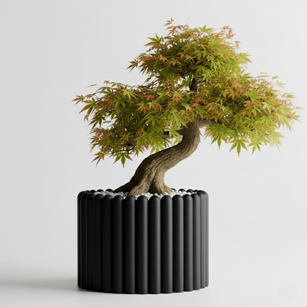 Ghiveci decorativ Rounded Columns – Culoare Midnight Onyx — imaginea 4