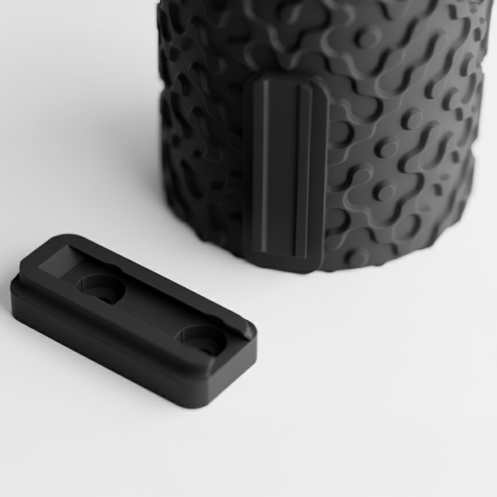 Ghiveci decorativ de perete – Design Wave Motion, culoare Midnight Onyx, plastic PLA, 14cm inaltime, 10cm diametru — imaginea 4