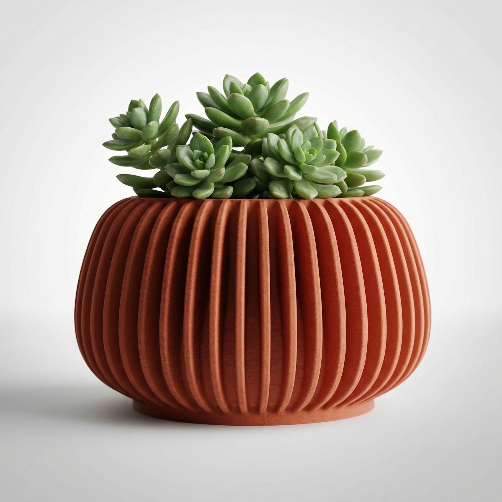 Ghiveci Decorativ cu Textura Canelata, Teracota, 12 cm — imaginea 8
