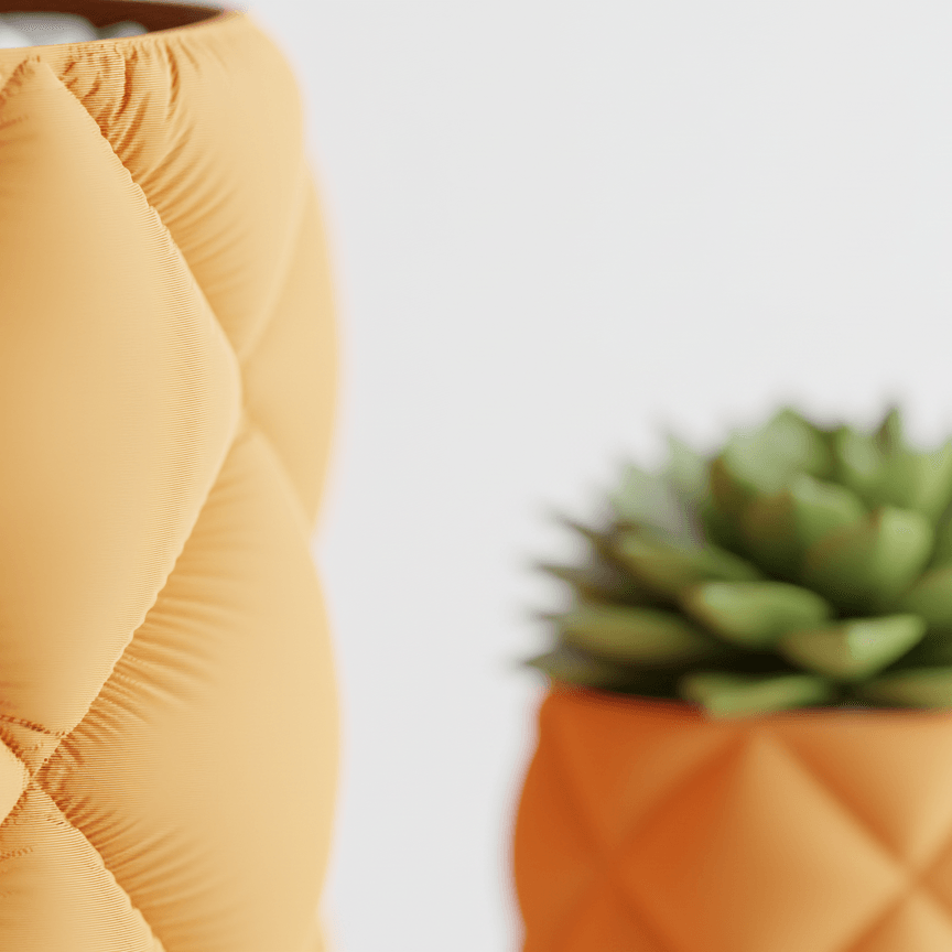 Ghiveci exclusivist cu design tridimensional si aspect premium, culoare Amber Glow, plastic PLA, diametru 11cm, inaltime 12cm — imaginea 4