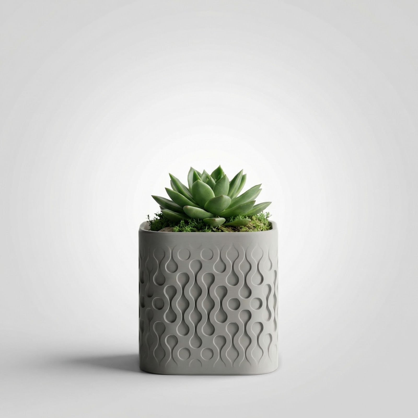 Ghiveci Decorativ cu Textura Fluida, Gri, 15 cm — imaginea 4
