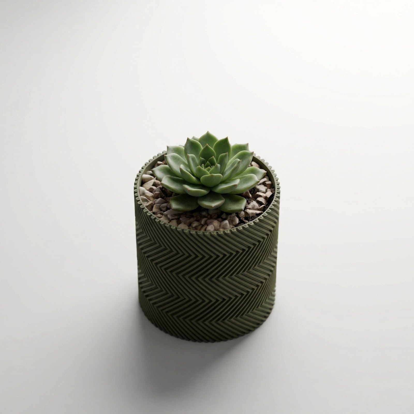Ghiveci decorativ Zigzag, Verde Oliv, 12 cm — imaginea 4