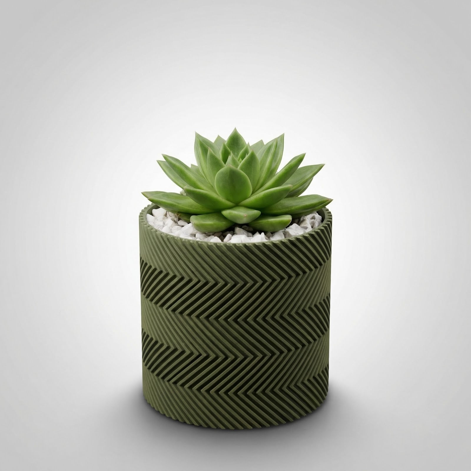 Ghiveci decorativ Zigzag, Verde Oliv, 12 cm — imaginea 6