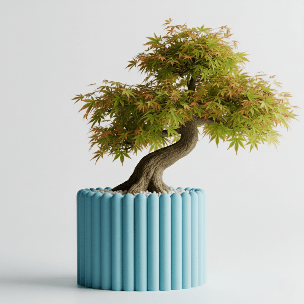 Ghiveci decorativ Rounded Columns – Culoare Artic Blue — imaginea 2