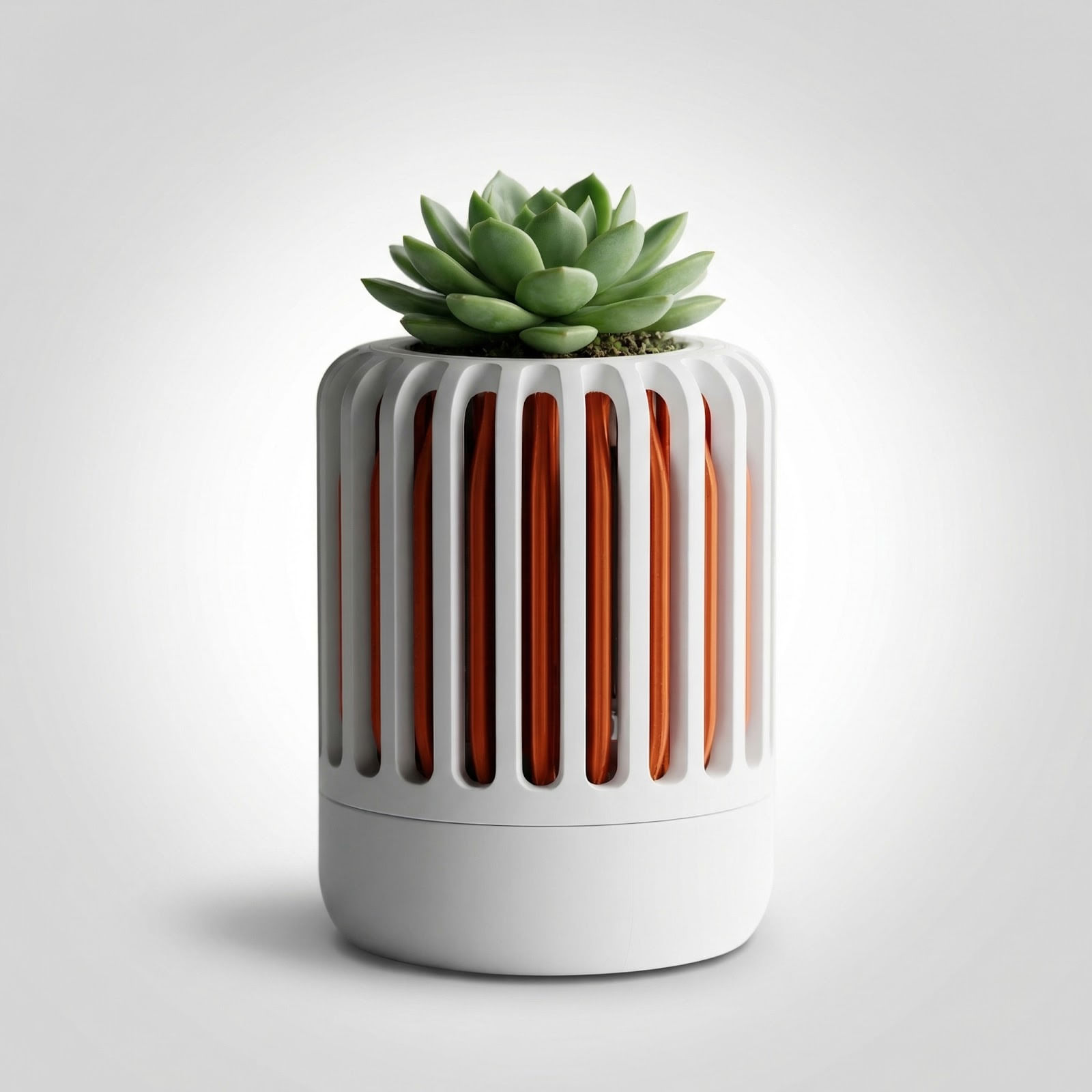 Ghiveci Decorativ cu Nervuri Aerisite, Alb, 12 cm — imaginea 4