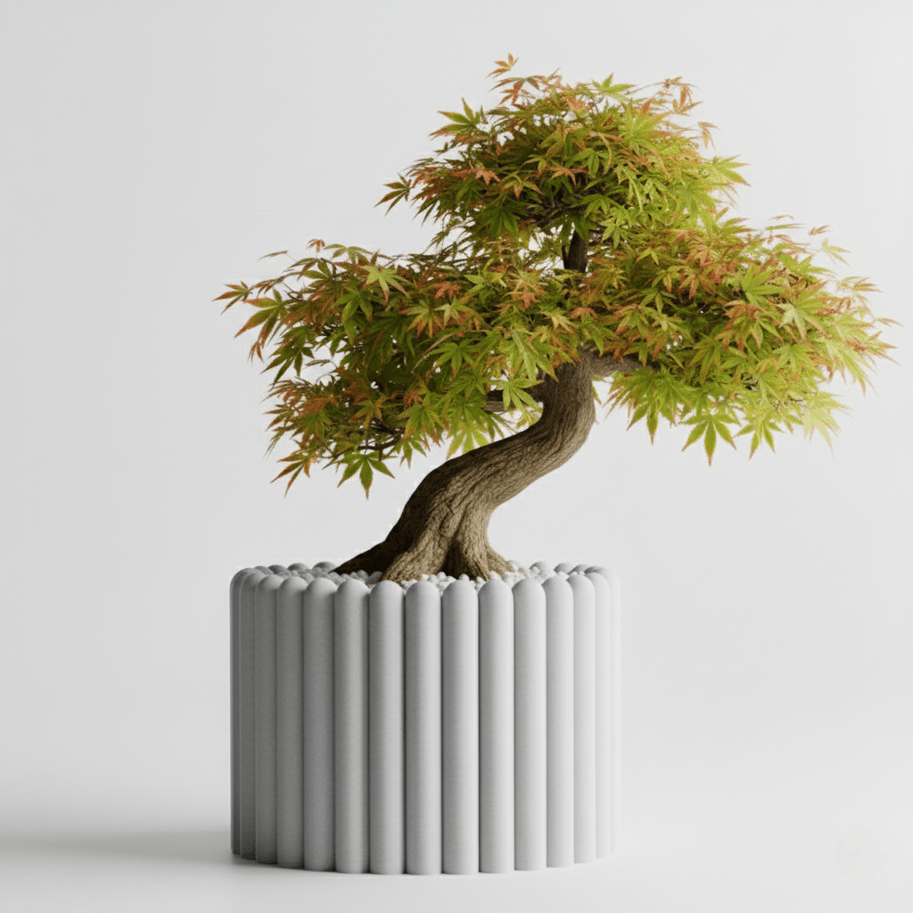 Ghiveci decorativ Rounded Columns – Culoare Graphite Mist — imaginea 2
