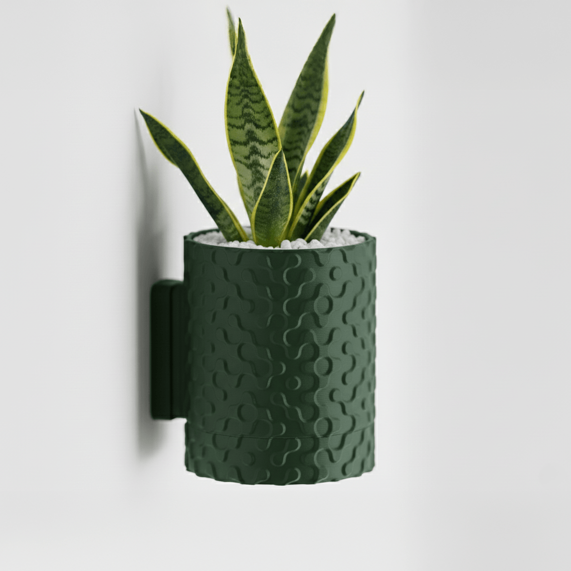 Ghiveci decorativ de perete – Design Wave Motion, culoare Forest Emerald, plastic PLA, 14cm inaltime, 10cm diametru — imaginea 5