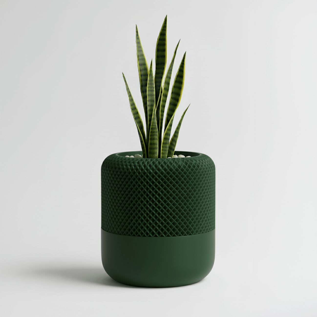 Ghiveci Inalt decorativ cu design tip plasa – culoare Forest Emerald, plastic PLA, inaltime 13cm — imaginea 6