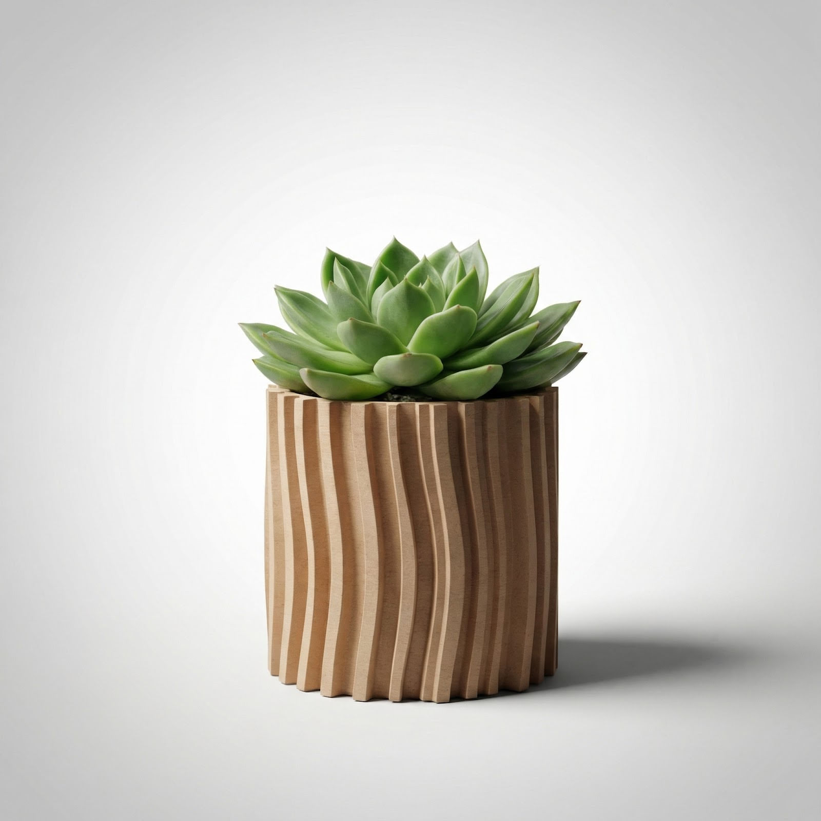 Ghiveci Decorativ cu Valuri, Bej, 13 cm — imaginea 2