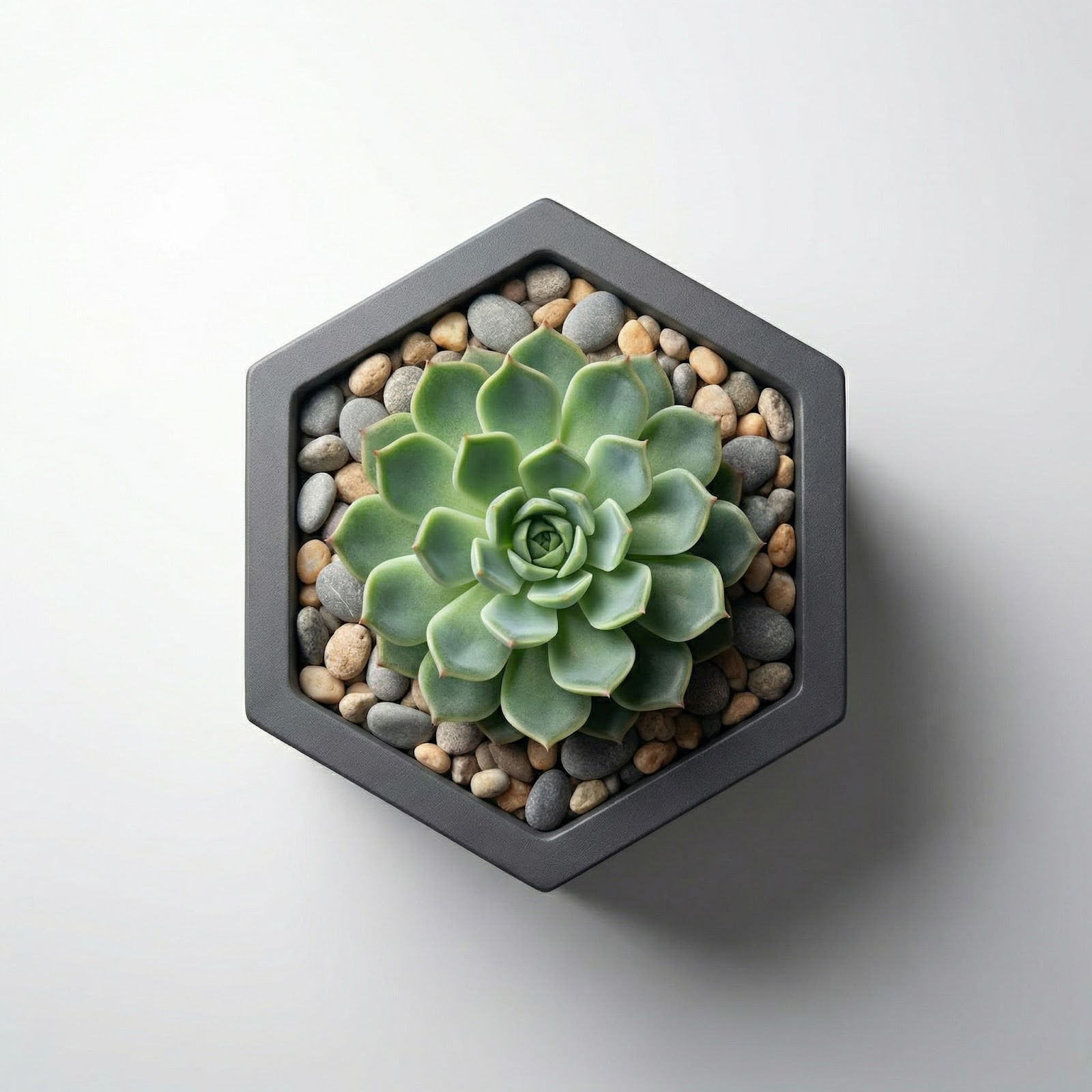 Ghiveci Decorativ Octogonal Minimalist, Negru, 13 cm — imaginea 2