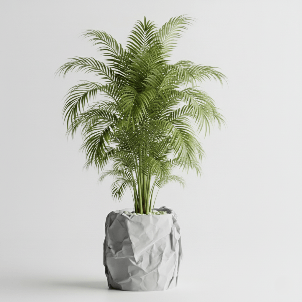 Ghiveci decorativ Crumpled Design, Silver Gray, plastic PLA, diametru 12cm, inaltime 16cm — imaginea 4