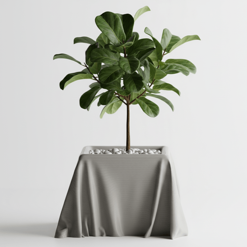Ghiveci decorativ Draped Square – Culoare Silver Gray, plastic PLA, diametru 13cm, inaltime 17cm — imaginea 2