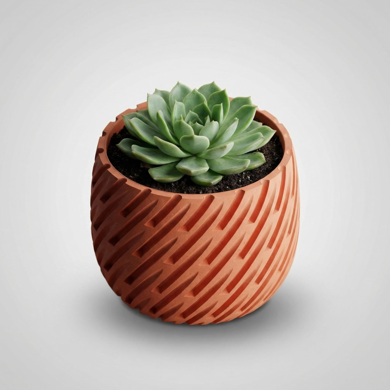Ghiveci Decorativ cu Decupaje Diagonale, Teracota, 29 cm — imaginea 4