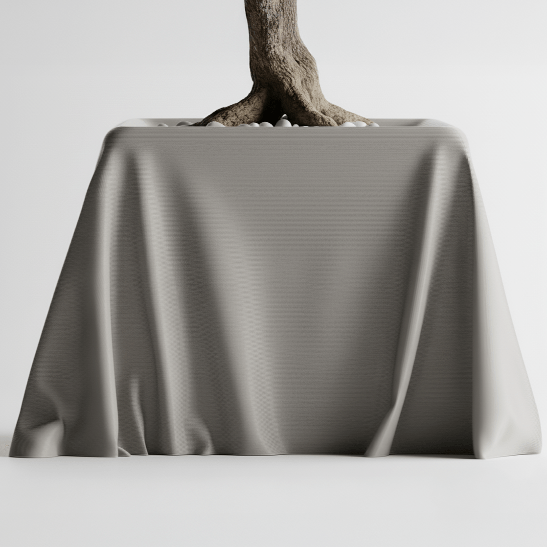 Ghiveci decorativ Draped Square – Culoare Silver Gray, plastic PLA, diametru 13cm, inaltime 17cm — imaginea 5