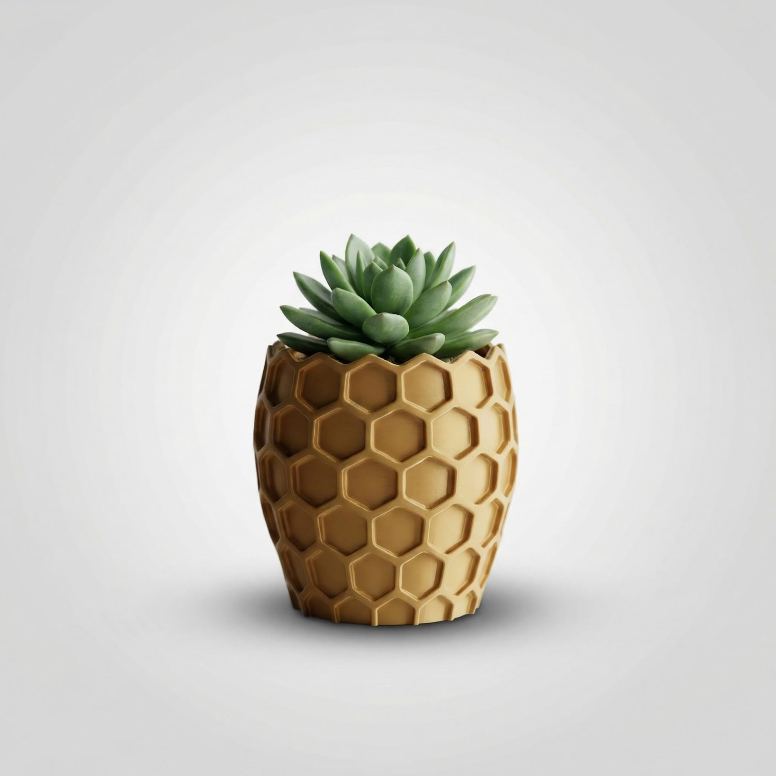 Ghiveci Decorativ cu Model Fagure, Auriu, 20 cm — imaginea 2
