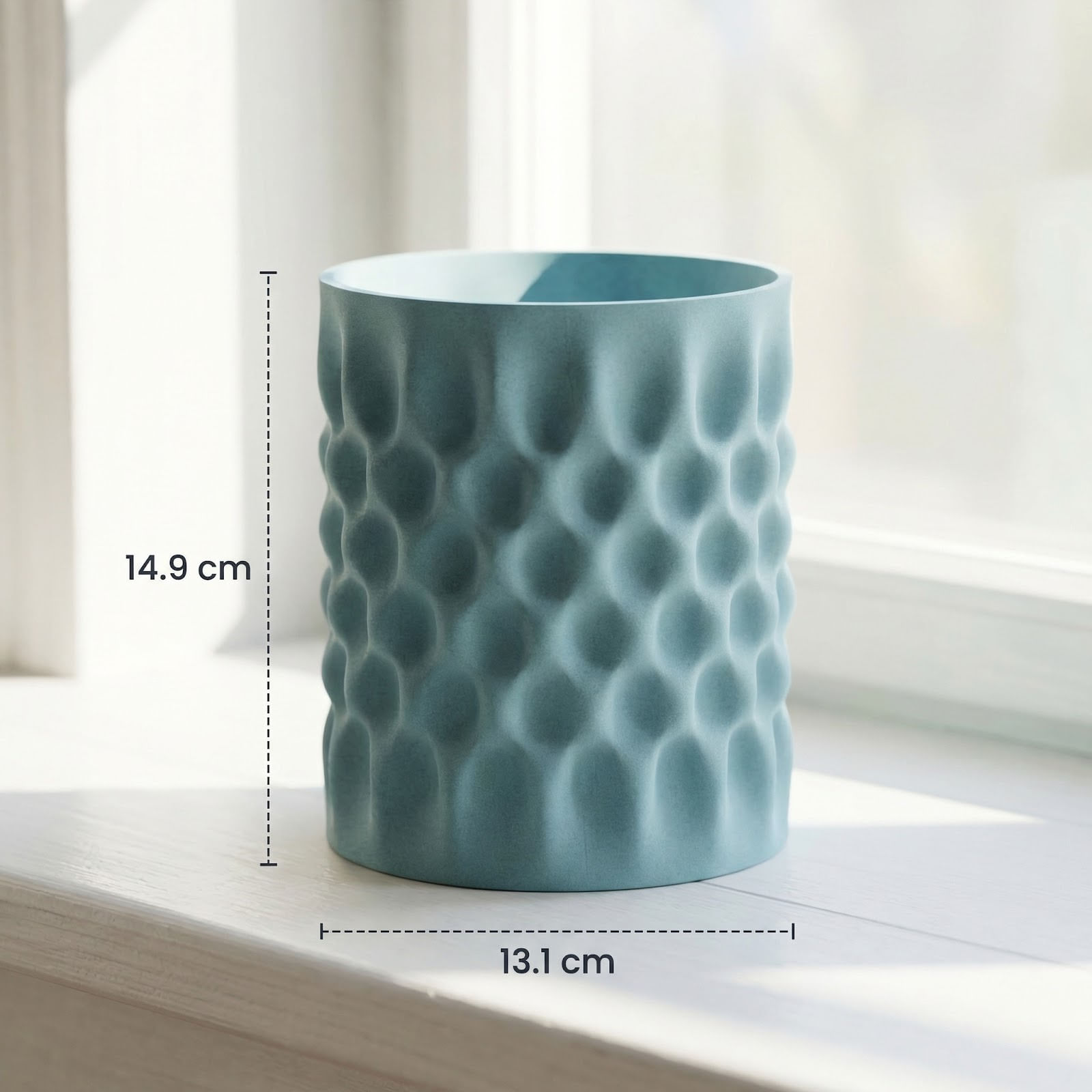 Ghiveci Decorativ Albastru, Textura Organica, 15 cm — imaginea 2