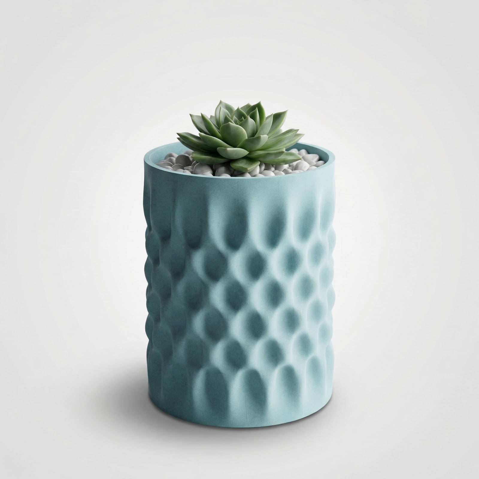Ghiveci Decorativ Albastru, Textura Organica, 15 cm — imaginea 3