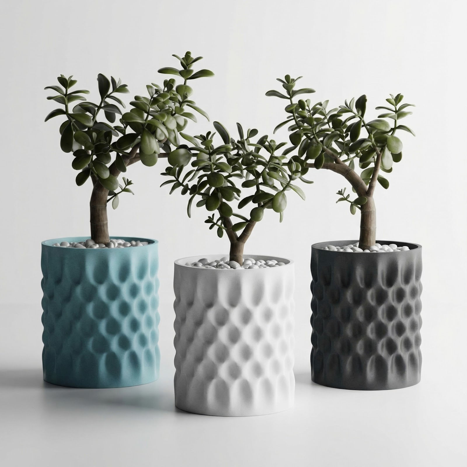 Ghiveci Decorativ Albastru, Textura Organica, 15 cm — imaginea 4