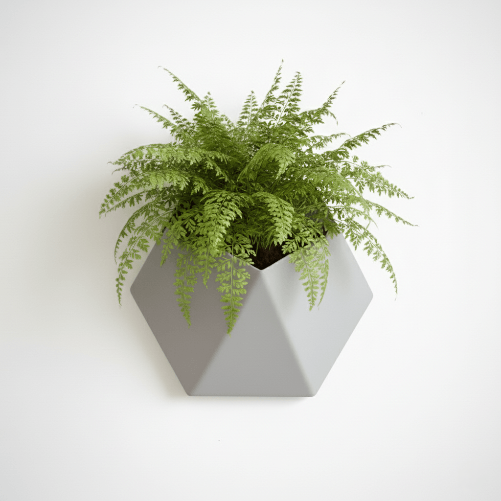 Ghiveci de perete Hexa Design, Plastic, Graphite Mist, geometric, eco friendly — imaginea 4