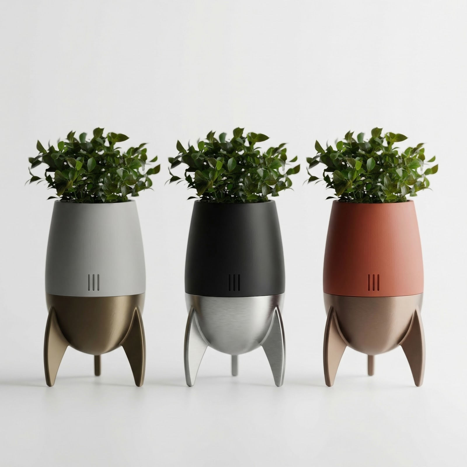 Ghiveci Decorativ Retro Futurist, Alb, 9 cm — imaginea 3