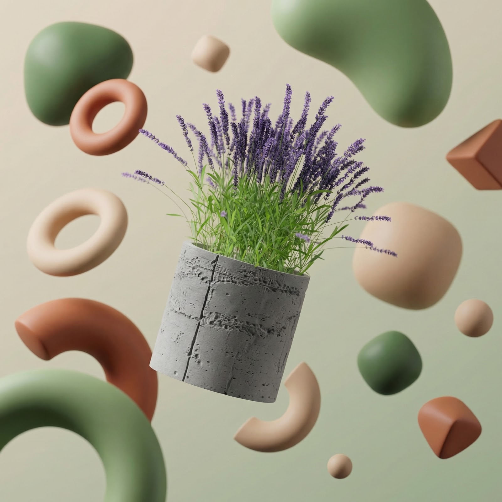 Ghiveci Decorativ cu Textura de Beton, Gri, 12 cm — imaginea 2