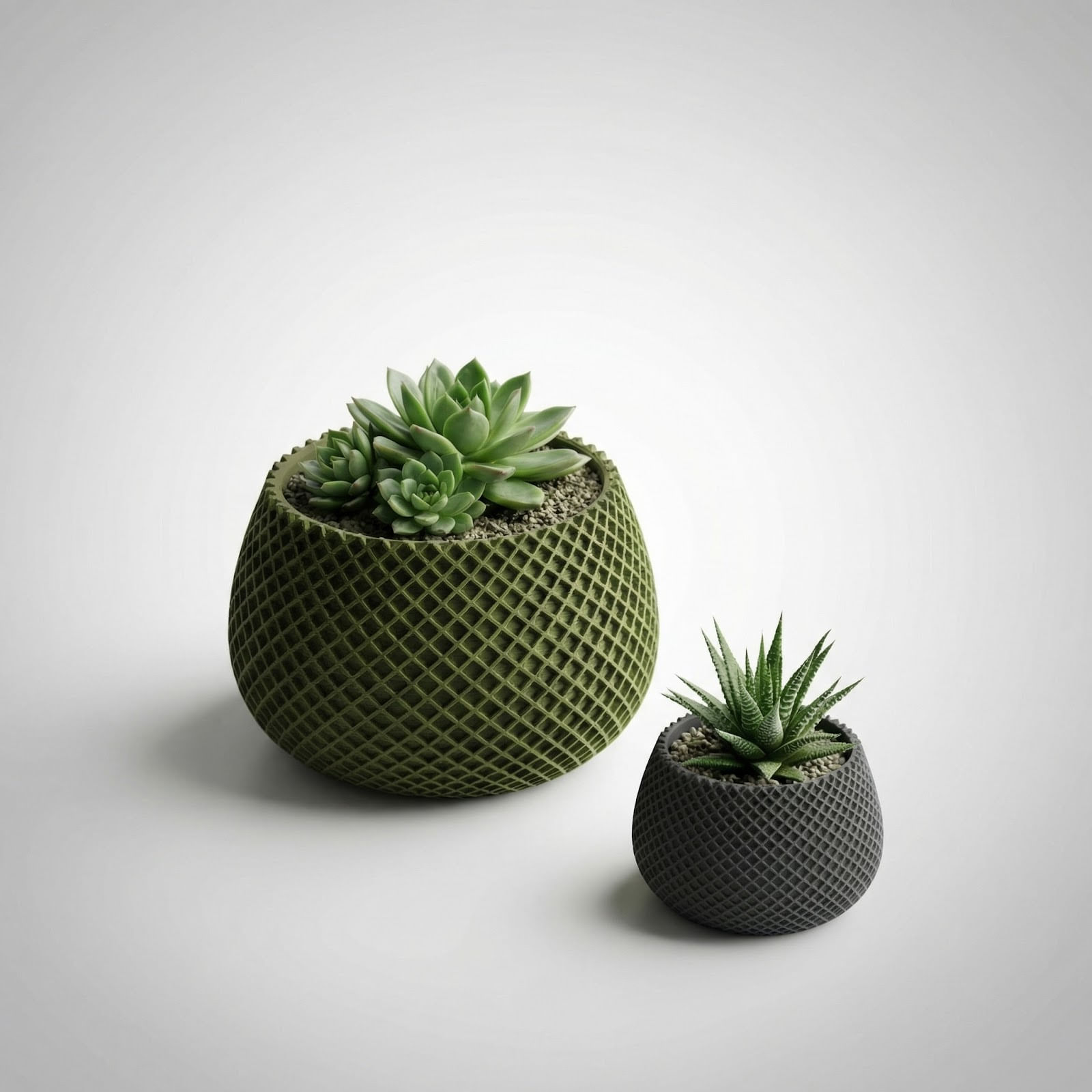Ghiveci Decorativ cu Textura Tip Plasa, Verde Olive, 12 cm — imaginea 7