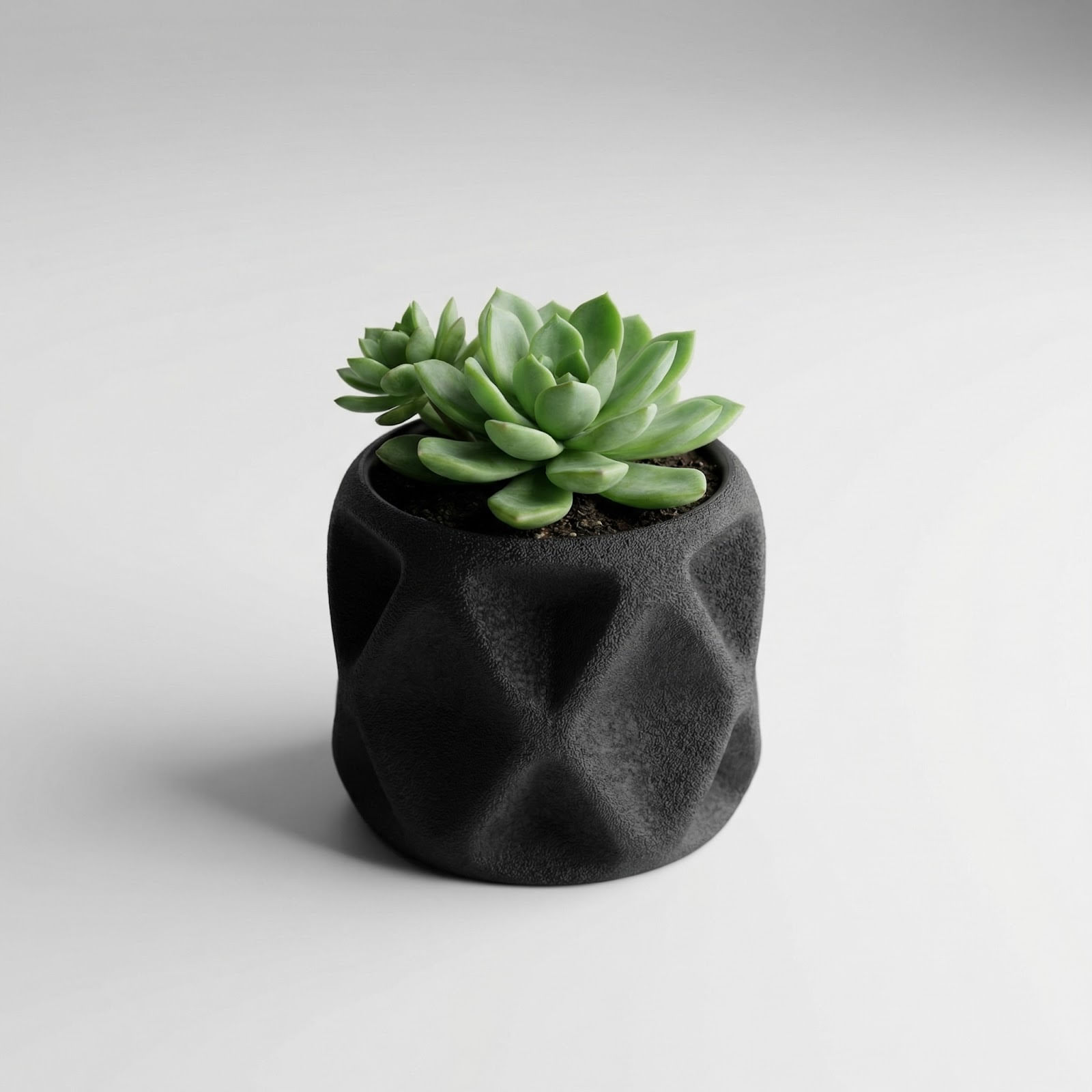 Ghiveci Decorativ cu Textura Catifelata, Negru, 17 cm — imaginea 2