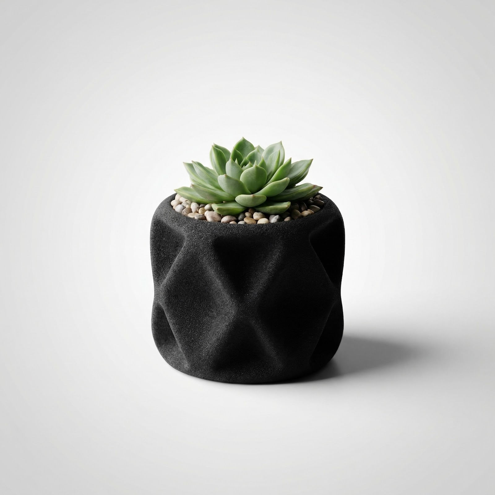 Ghiveci Decorativ cu Textura Catifelata, Negru, 17 cm — imaginea 3