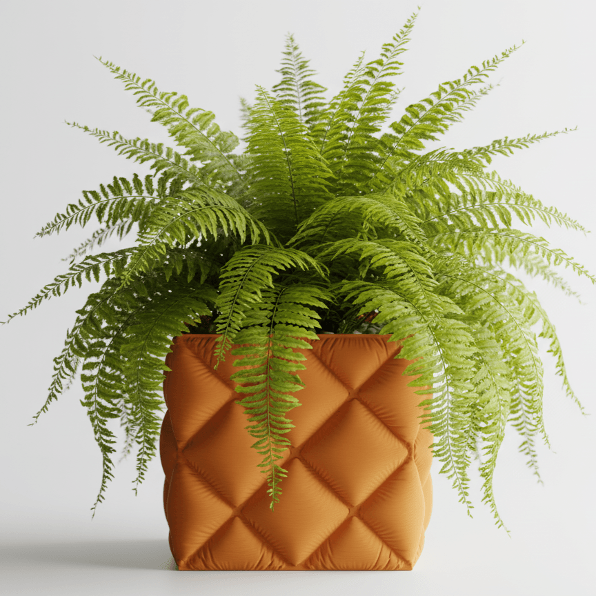 Ghiveci decorativ cu design geometric lux, culoare Amber Glow, plastic PLA, diametru 12cm, inaltime 12cm — imaginea 5