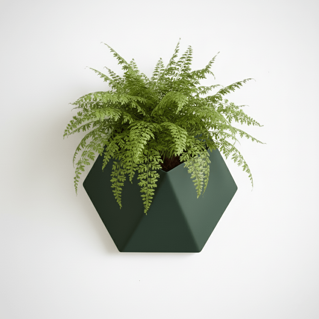 Ghiveci de perete Hexa Design, culoare Forest Emerald, design geometric, material eco friendly — imaginea 2