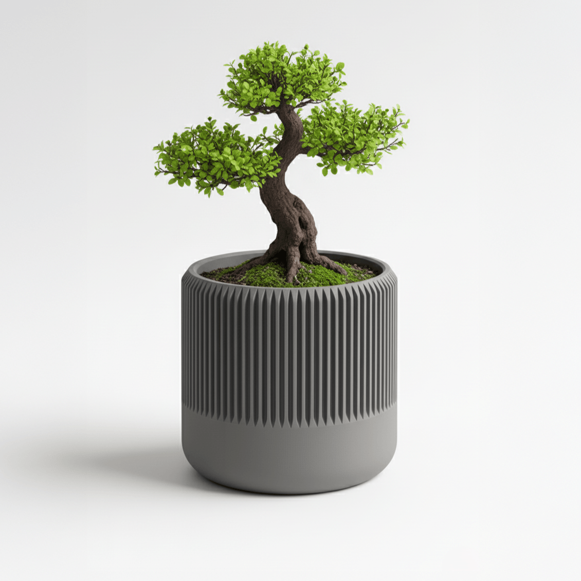 Ghiveci decorativ vertical, design 3D, Graphite Mist, material biodegradabil, dimensiuni variate — imaginea 3