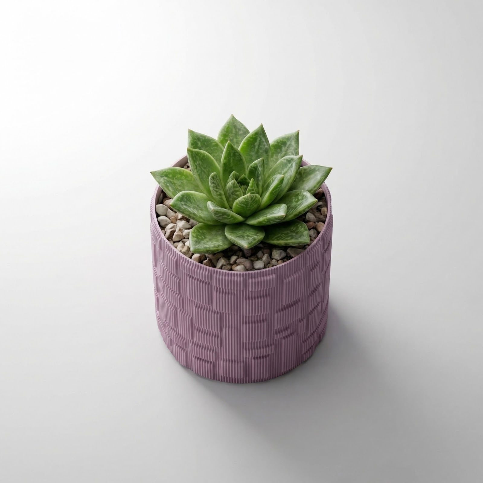 Ghiveci Decorativ cu Model Geometric Striat, Mov Lila, 13 cm — imaginea 4