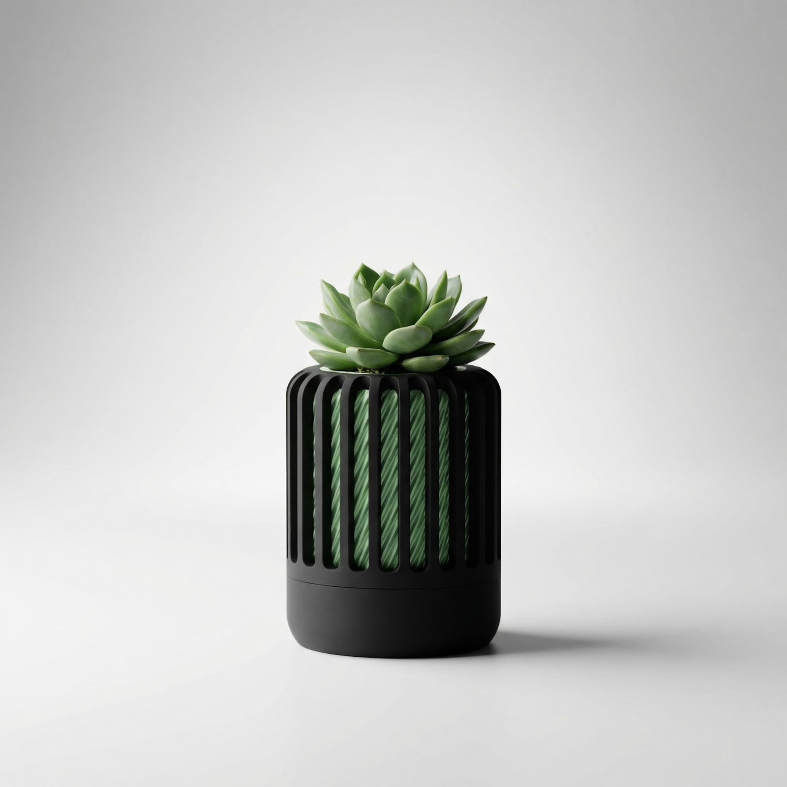 Ghiveci Decorativ cu Iluzie Optica, Negru Verde, 8 cm — imaginea 4