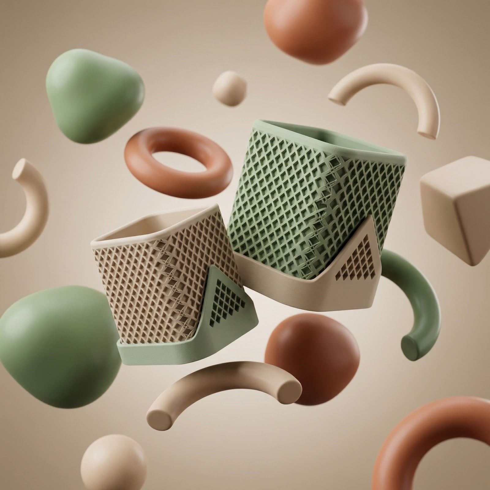 Ghiveci Decorativ Geometric cu Tavita, Alb, 12 cm — imaginea 8