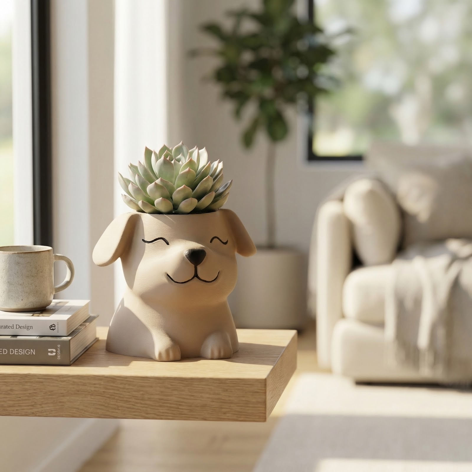 Ghiveci Decorativ Puppy, Bej, 15 cm — imaginea 7